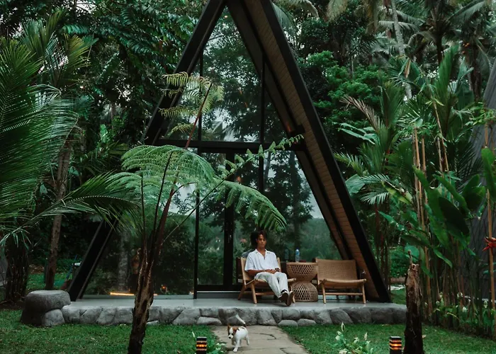 Delta Casa Ubud - A-frame Jungle Retreat With Volcano View And Hot-tubs *